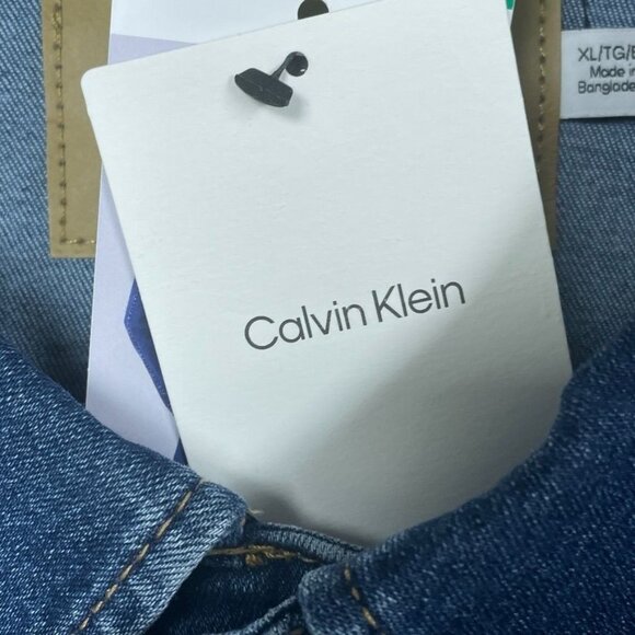 Calvin Klein Womens Denim Jacket Size XL Light Wash Long Sleeve Classic Fit d017 - Picture 4 of 9